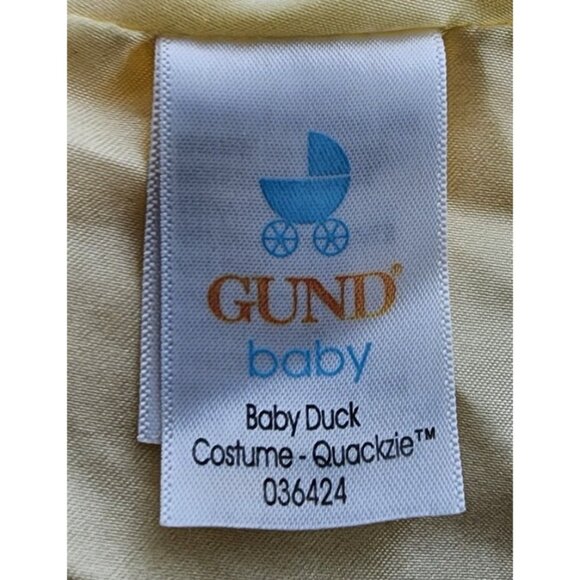 Gund Baby Quakzie Duck Costume Yellow Sherpa Plush With Rattle 3-12 Months - Picture 8 of 11